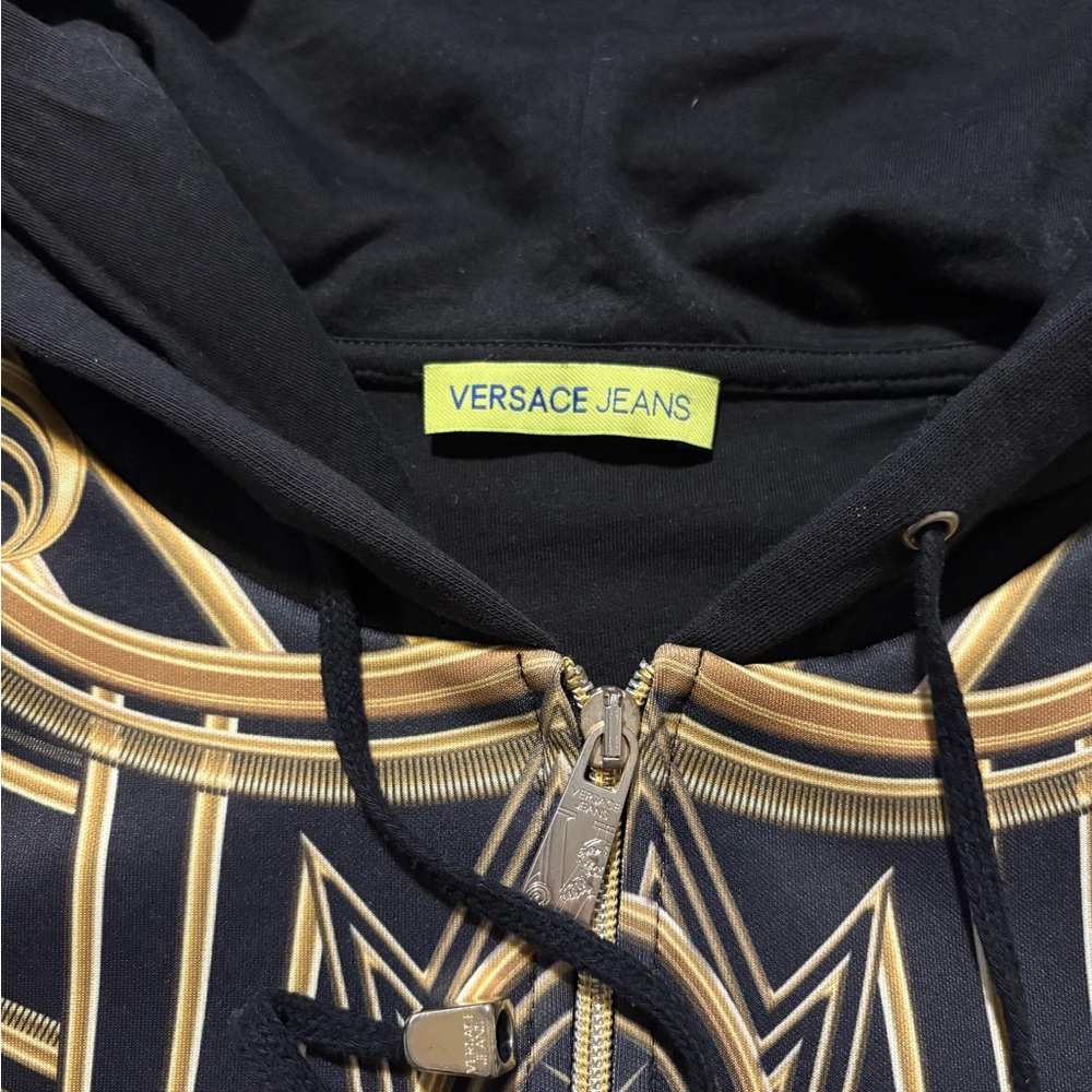 Versace Jeans Black and Gold Hoodie